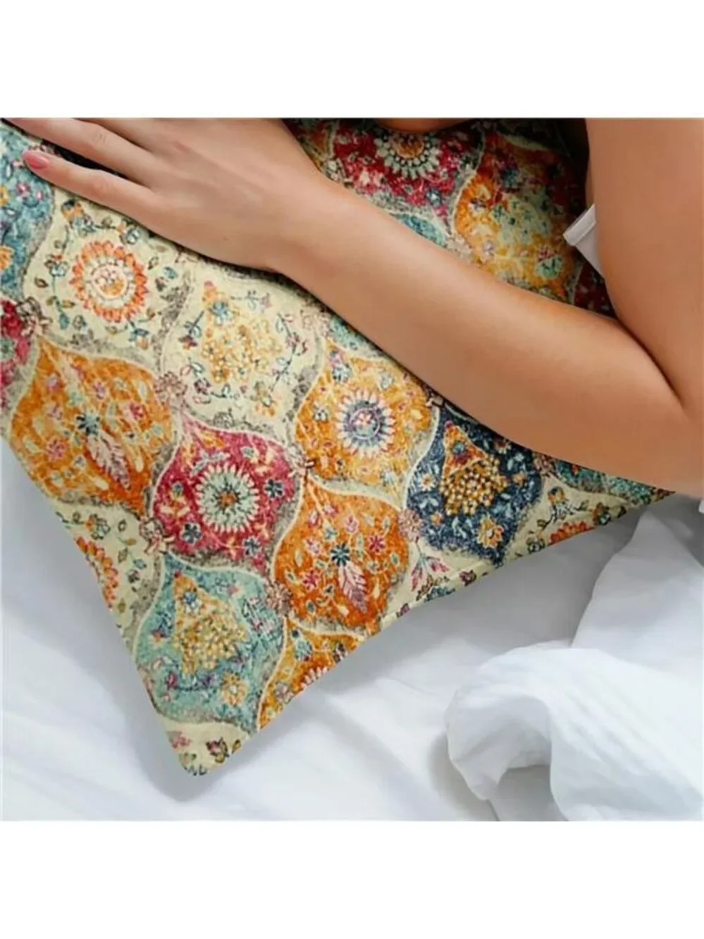Boho Throw Pillow Covers 18x18 Set of 2 Cream Soft Decorative Square Sofa Cushio